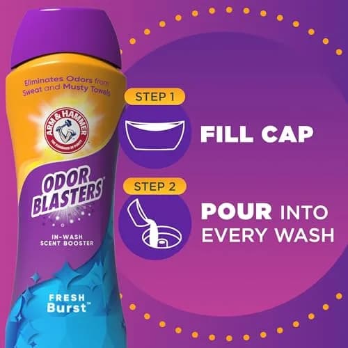 ARM & HAMMER Odor Blasters Laundry Scent Booster, Fresh Burst Scent, 709 ml (24 Oz) | Long-Lasting Fragrance with Baking Soda thumbnail 4