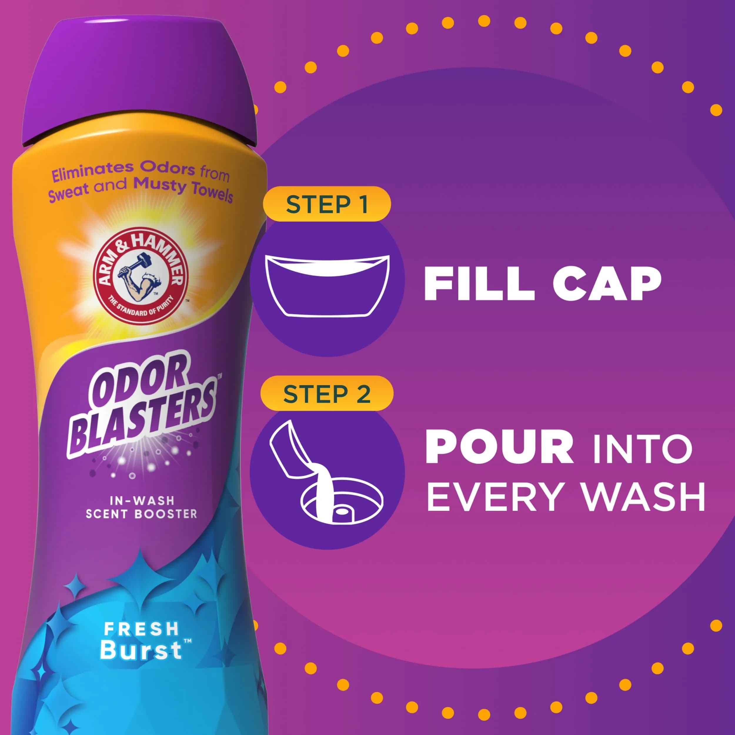 ARM & HAMMER Odor Blasters Laundry Scent Booster, Fresh Burst Scent, 709 ml (24 Oz) | Long-Lasting Fragrance with Baking Soda - view 4