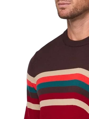 Mr Turk Men's Crewneck Sweater, Multi | Classic Fit, Lightweight Merino Wool thumbnail 3