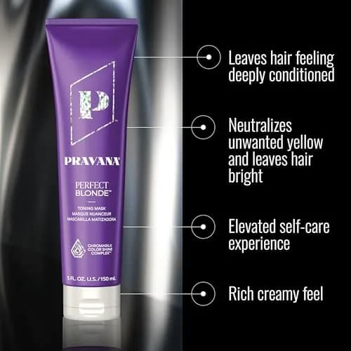 Pravana The Perfect Blonde Purple Toning Masque Treatment | Neutralizes Brassiness & Adds Shine (105 words) thumbnail 2