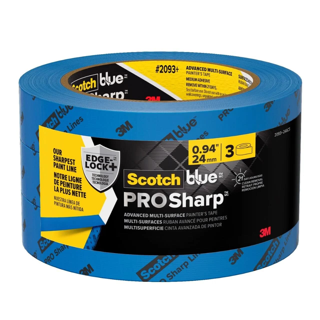 ScotchBlue PROSharp Painter's Tape 0.94 in x 60 yd | Sharp Lines, 21-Day Removal, Indoor & Outdoor Use — Blue
