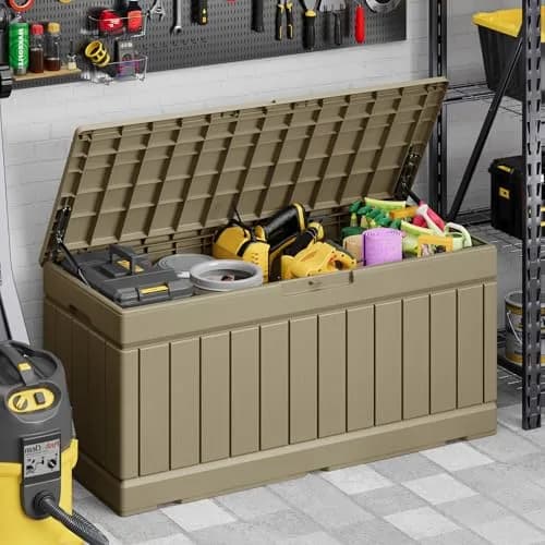 Devoko 78 Gallon Deck Box Waterproof Resin Outdoor Storage Box | Large Capacity with Lockable Lid (70-120 chars) thumbnail 4