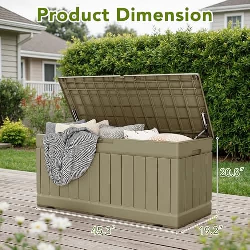 Devoko 78 Gallon Deck Box Waterproof Resin Outdoor Storage Box | Large Capacity with Lockable Lid (70-120 chars) thumbnail 6