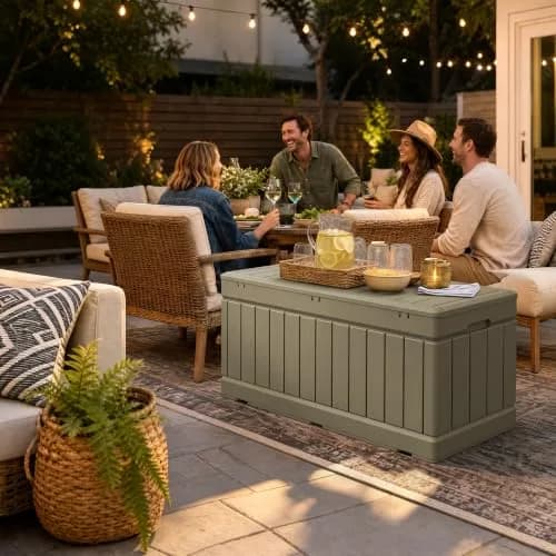 Devoko 78 Gallon Deck Box Waterproof Resin Outdoor Storage Box | Large Capacity with Lockable Lid (70-120 chars) thumbnail 8