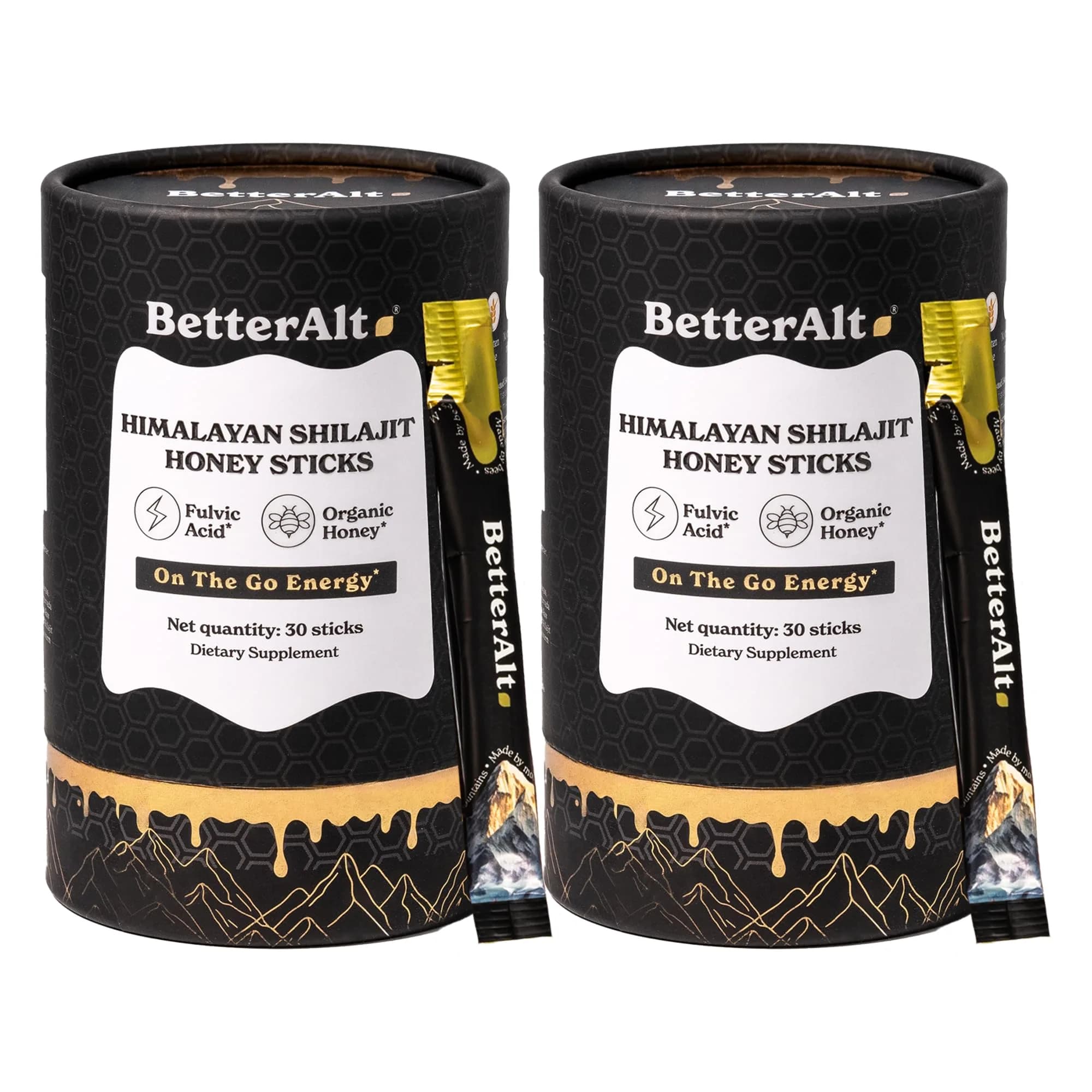 Better Alt Himalayan Shilajit Honey Sticks 30 Count | Energy & Immunity Support from Himalayas - main product image