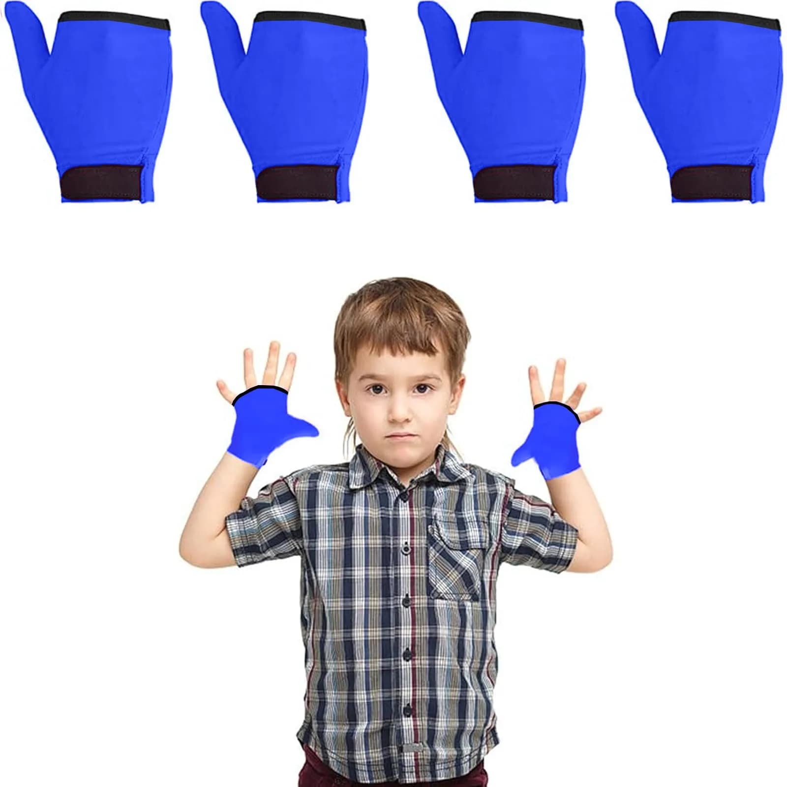Yxmeiguo Blue/1 Finger Thumb Sucking Guard Gloves for Kids | One Size - main product image