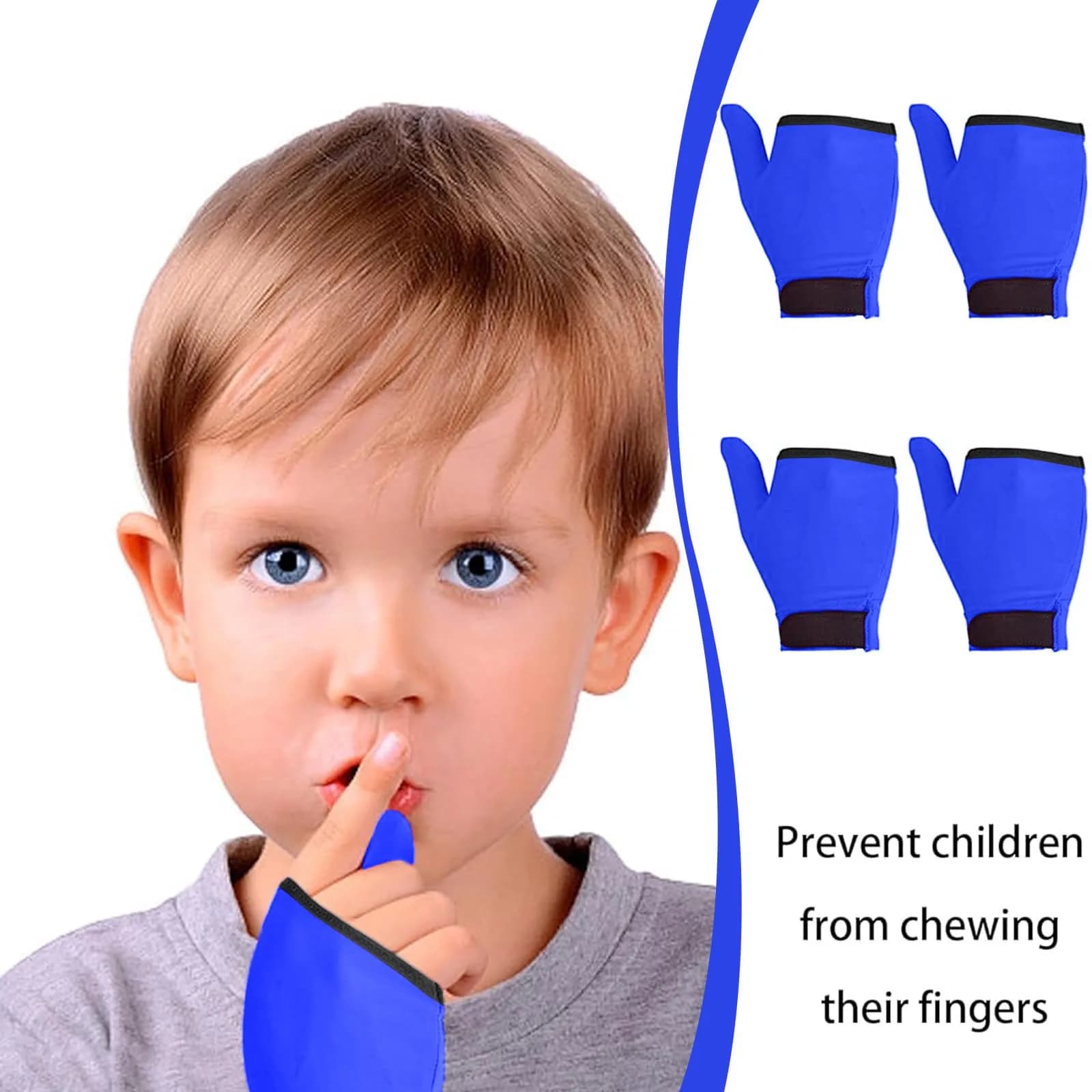 Yxmeiguo Blue/1 Finger Thumb Sucking Guard Gloves for Kids | One Size - view 3