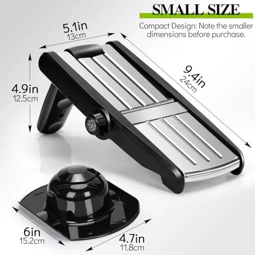 MASTERTOP 5-in-1 Mandoline Slicer with Adjustable Blades & Safety Guard | 23cm (9.25") Length thumbnail 5