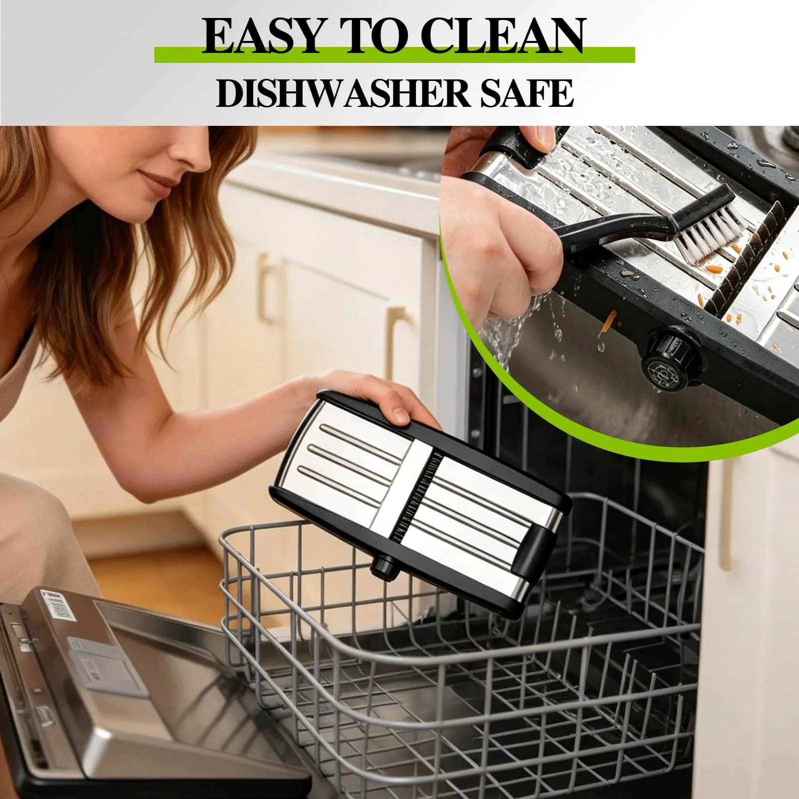 MASTERTOP 5-in-1 Mandoline Slicer with Adjustable Blades & Safety Guard | 23cm (9.25") Length - view 8