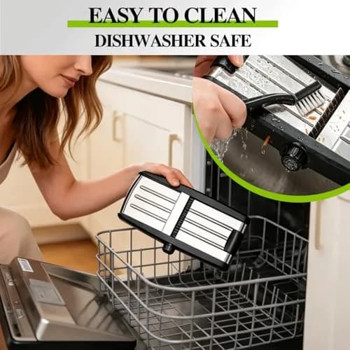 MASTERTOP 5-in-1 Mandoline Slicer with Adjustable Blades & Safety Guard | 23cm (9.25") Length thumbnail 8