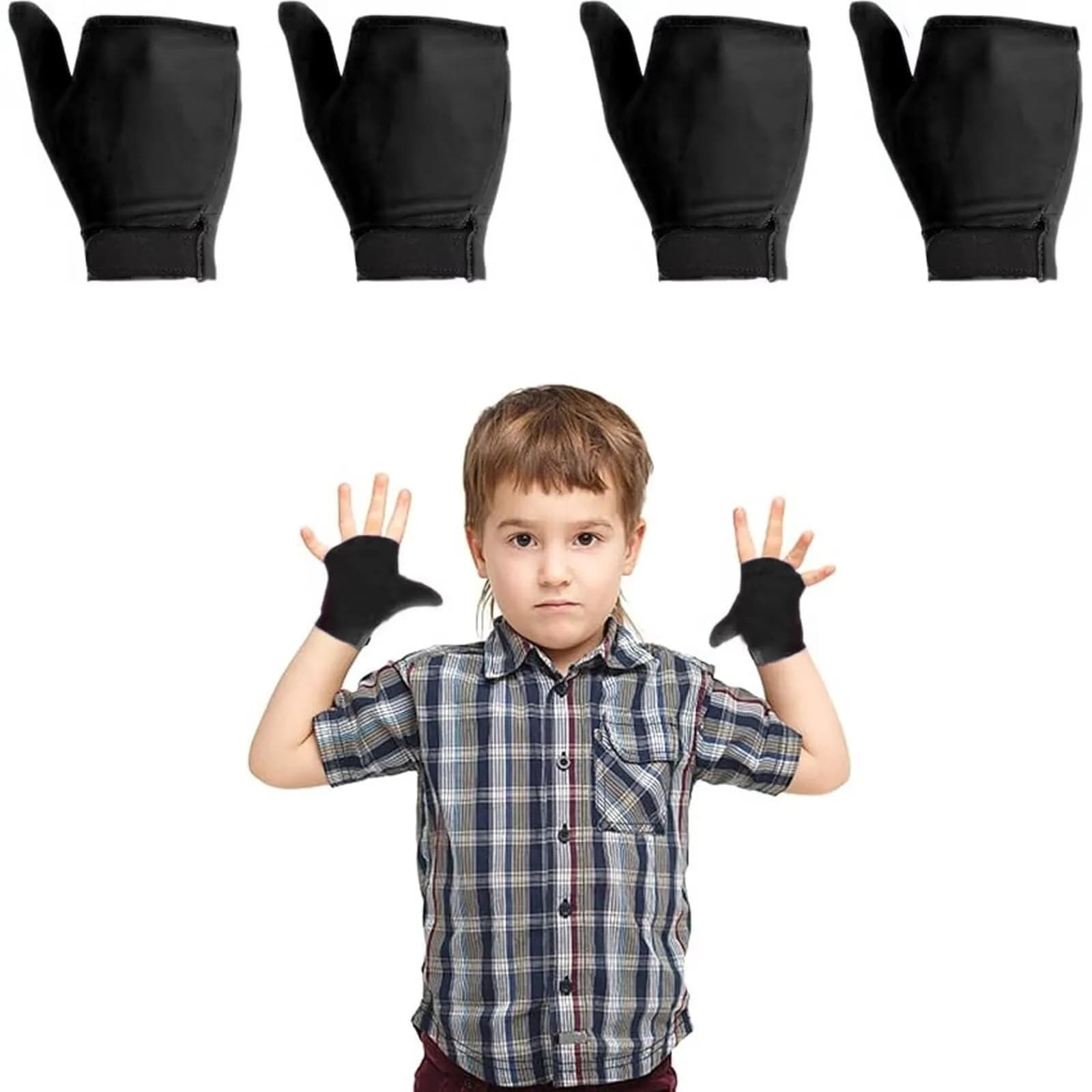 Yxmeiguo Black/1 Finger Thumb Sucking Guard Glove for Kids Ages 5-12 | One Size - main product image
