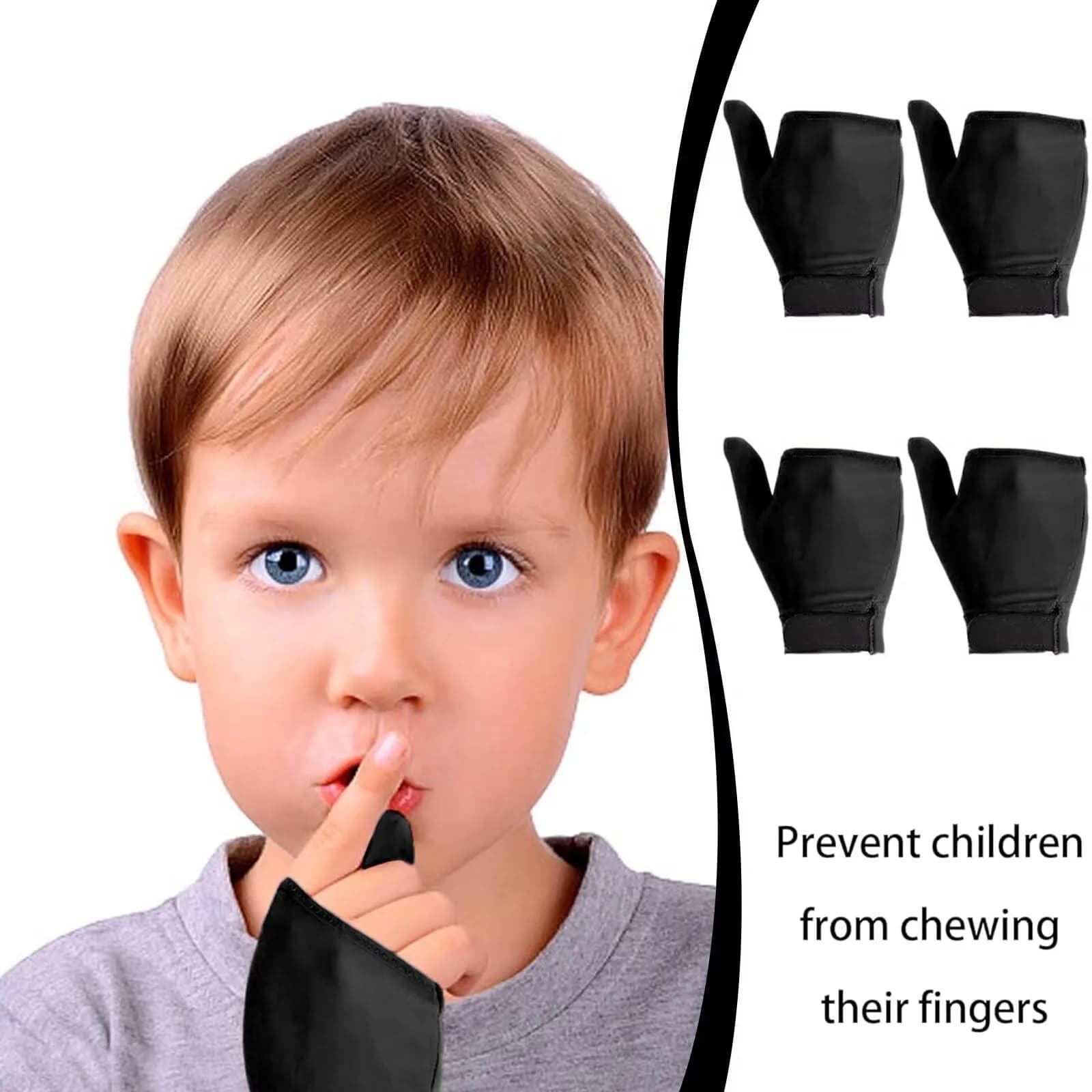 Yxmeiguo Black/1 Finger Thumb Sucking Guard Glove for Kids Ages 5-12 | One Size - view 3