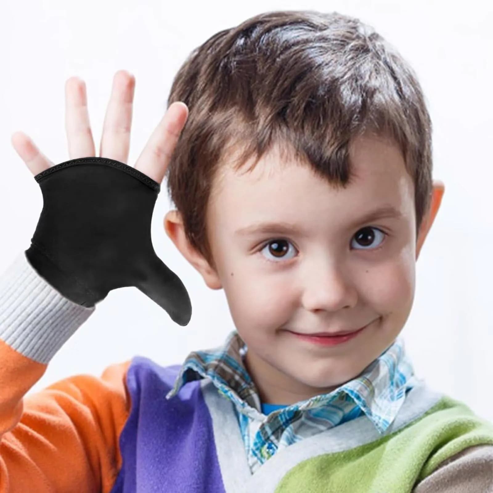 Yxmeiguo Black/1 Finger Thumb Sucking Guard Glove for Kids Ages 5-12 | One Size - view 4