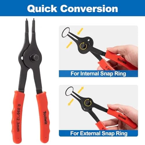 Toolwiz Snap Ring Pliers Set, 10 Pcs | Heavy Duty Circlip & Retaining Ring Tools for Automotive & DIY thumbnail 3