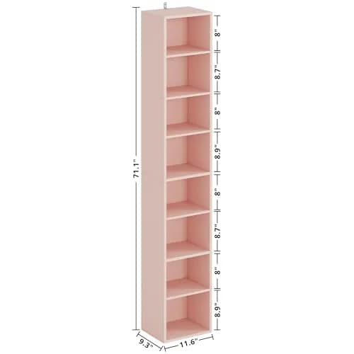 IRONCK Tall Narrow Bookshelf 8 Tiers | Compact Corner Floor Standing Storage 71 in Tall thumbnail 5