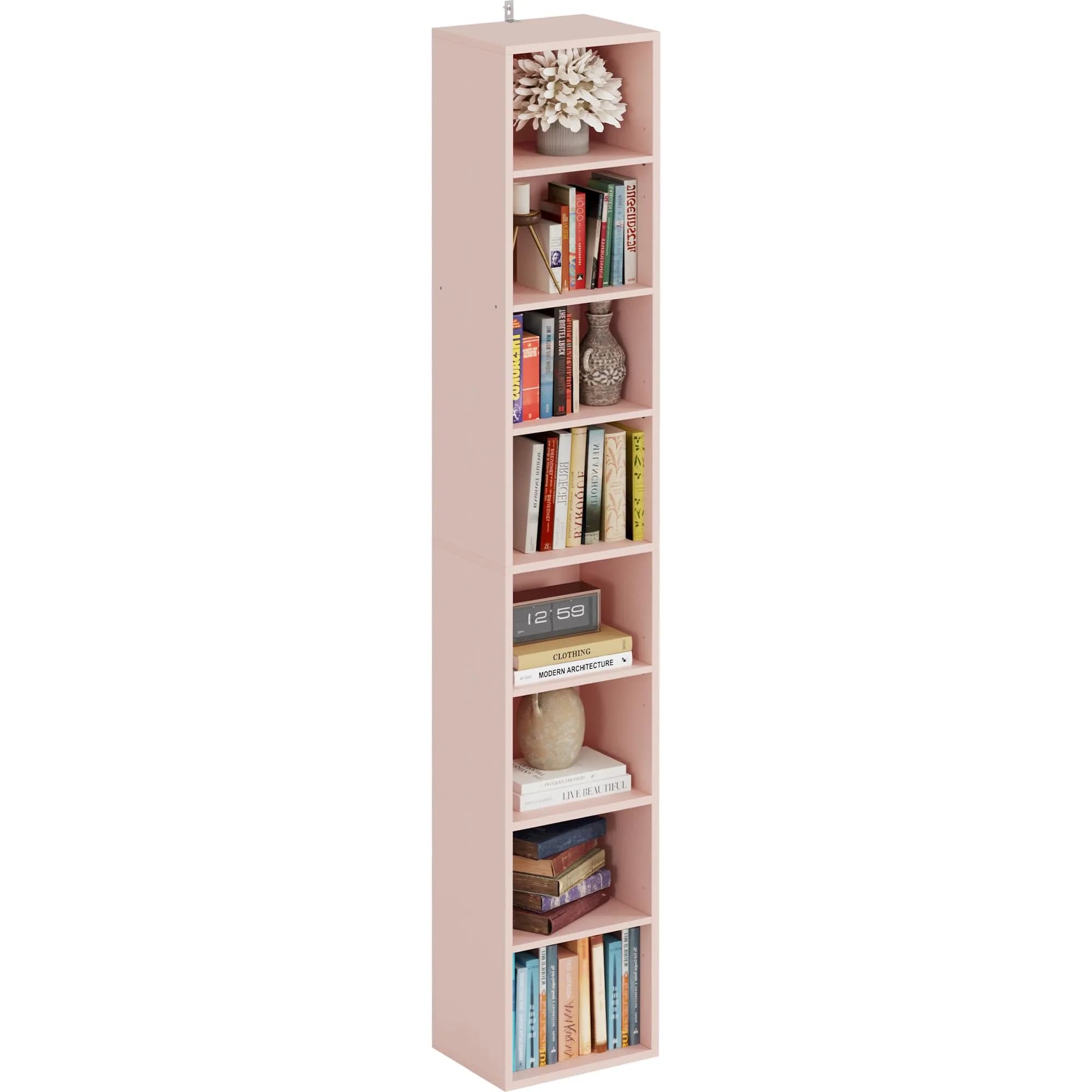 IRONCK Tall Narrow Bookshelf 8 Tiers | Compact Corner Floor Standing Storage 71 in Tall - main product image