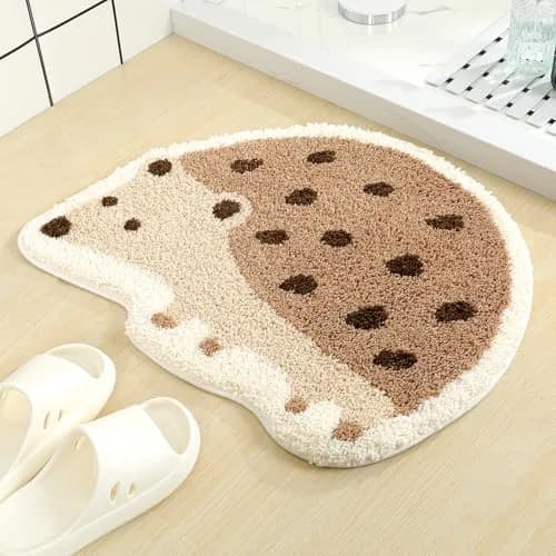 Molesun Hedgehog Bath Mat 20x28 inches | Soft Absorbent Microfiber Bath Rug with Non-Slip TPR Backing thumbnail 2