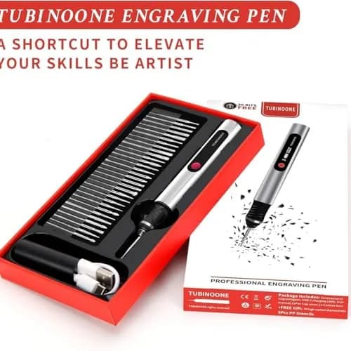 TUBINOONE Engraving Pen Silver | Cordless Portable Art & DIY Tool for Surfaces thumbnail 7