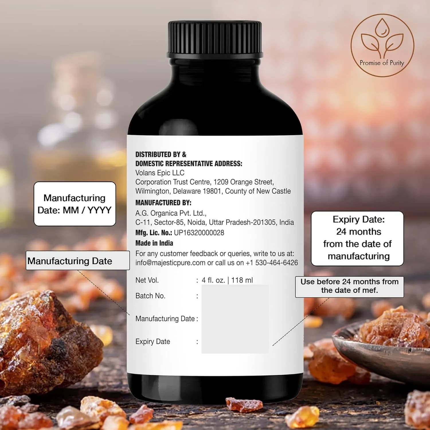 Majestic Pure Frankincense Essential Oil for Diffuser - 236ml (8 Fl Oz) | Pure & Natural, Lab Tested - view 6