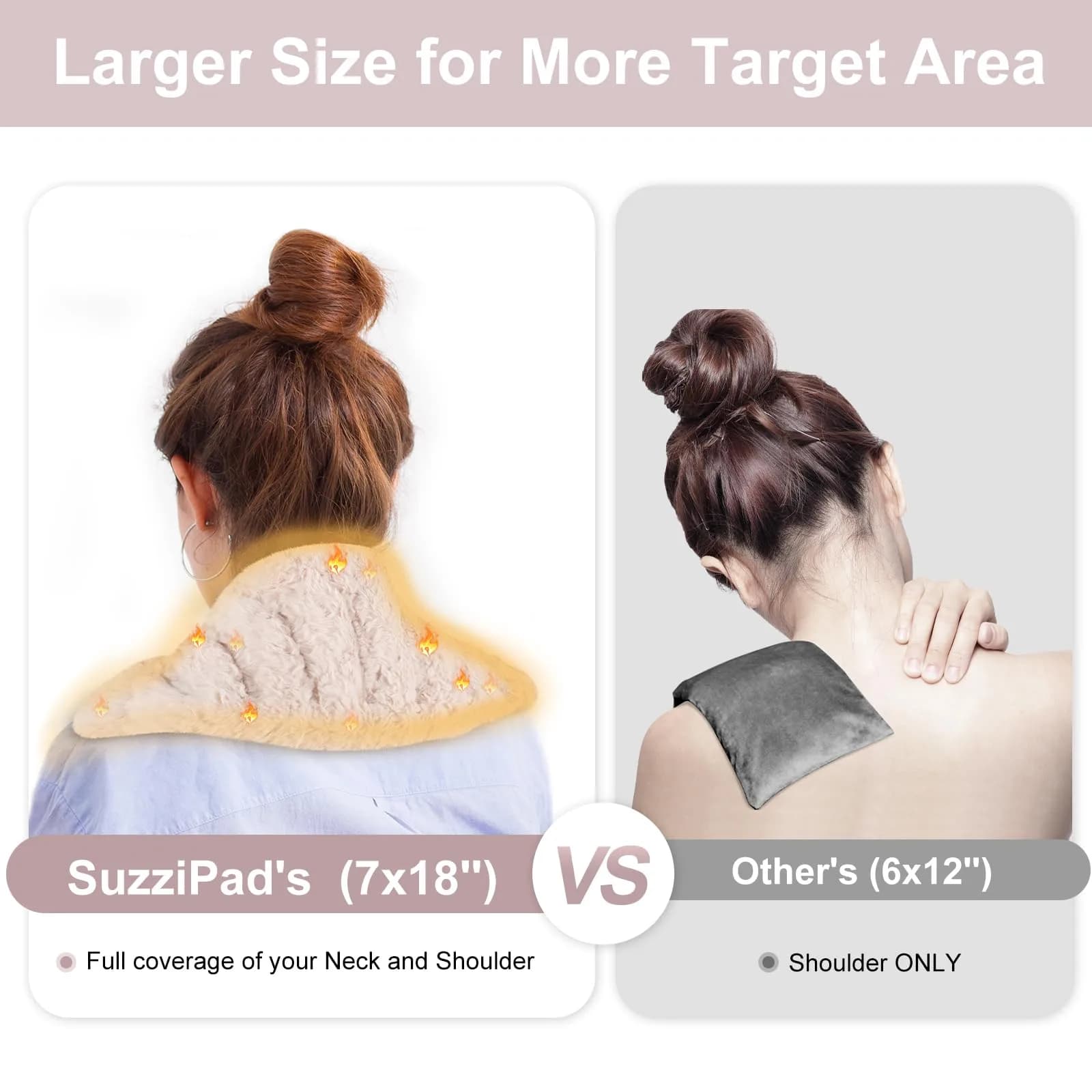 SuzziPad Microwave Heating Pad 7"X16" Beige | Moist Heat for Muscle Soreness & Fatigue - view 4