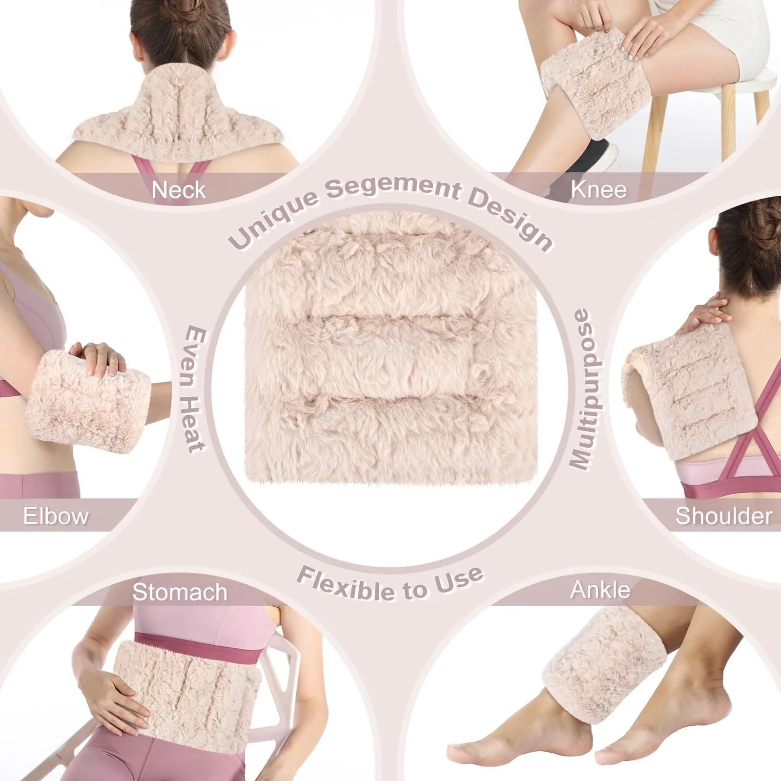 SuzziPad Microwave Heating Pad 7"X16" Beige | Moist Heat for Muscle Soreness & Fatigue - view 5
