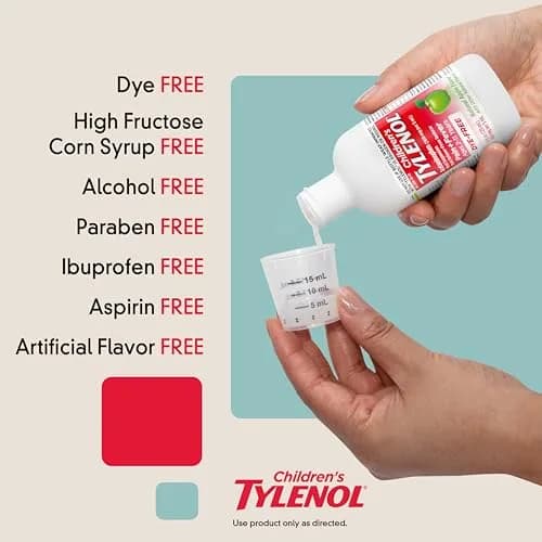 Tylenol Children's Acetaminophen Oral Suspension 4 fl. oz | Natural Apple Flavor, Safe for Kids 2-11 thumbnail 4