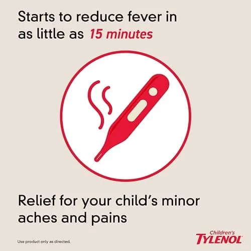 Tylenol Children's Acetaminophen Oral Suspension 4 fl. oz | Natural Apple Flavor, Safe for Kids 2-11 thumbnail 5