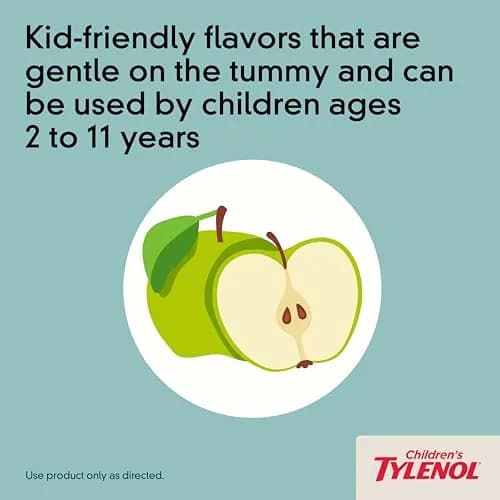 Tylenol Children's Acetaminophen Oral Suspension 4 fl. oz | Natural Apple Flavor, Safe for Kids 2-11 thumbnail 6