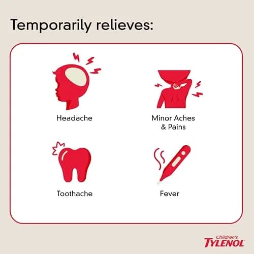Tylenol Children's Acetaminophen Oral Suspension 4 fl. oz | Natural Apple Flavor, Safe for Kids 2-11 thumbnail 2
