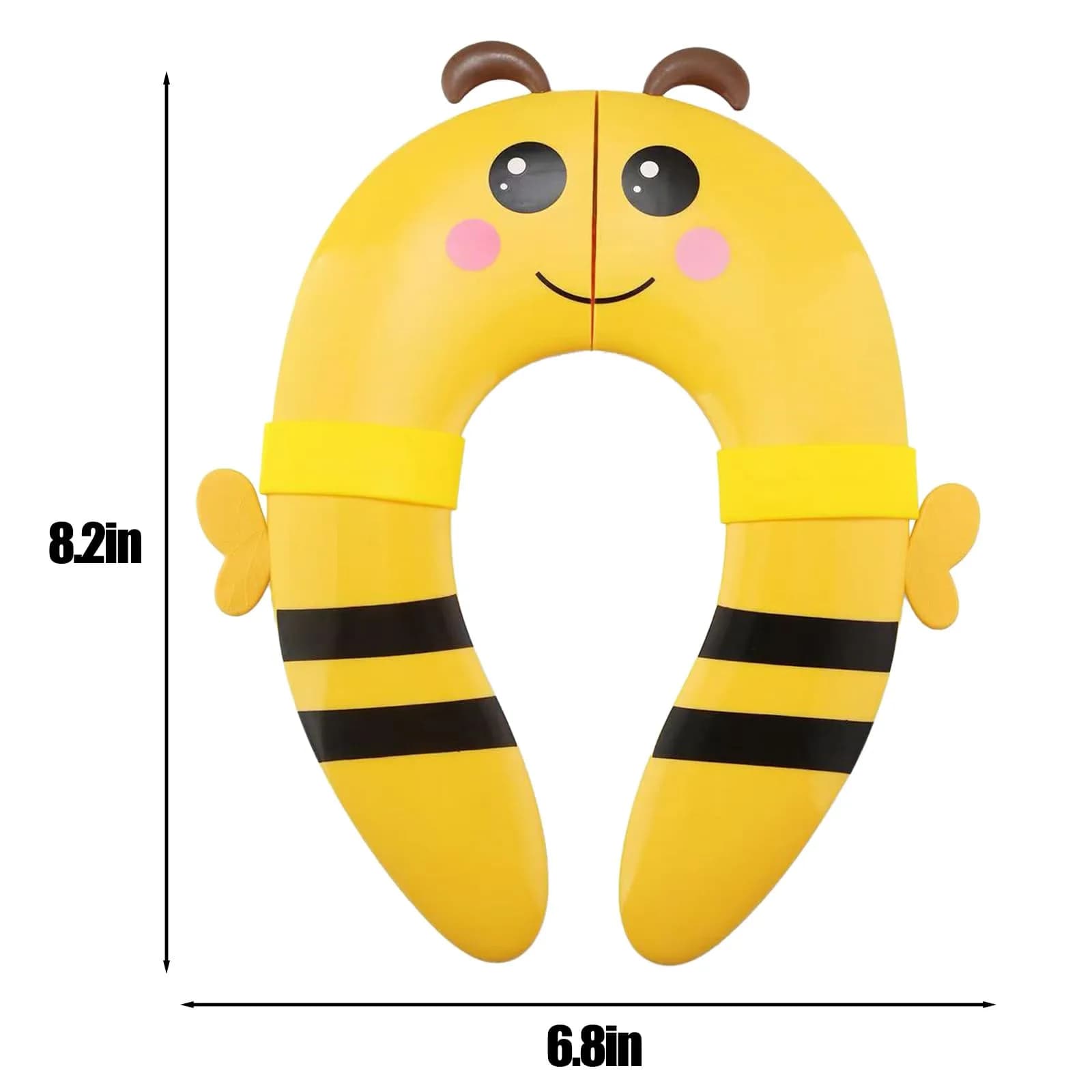 PandaEar Folding Travel Toilet Seat for Kids | Yellow Silicone Potty Training Seat with Non-Slip Pads (1 Unit) thumbnail 2