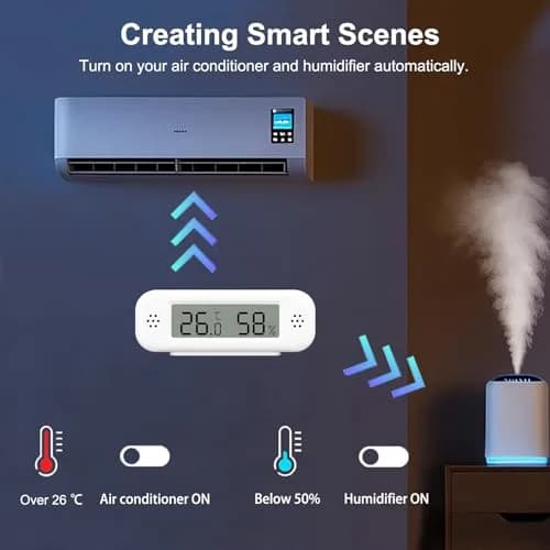 Zecamin Digital Thermometer Hygrometer | WiFi Indoor Temp & Humidity with App Alerts thumbnail 4