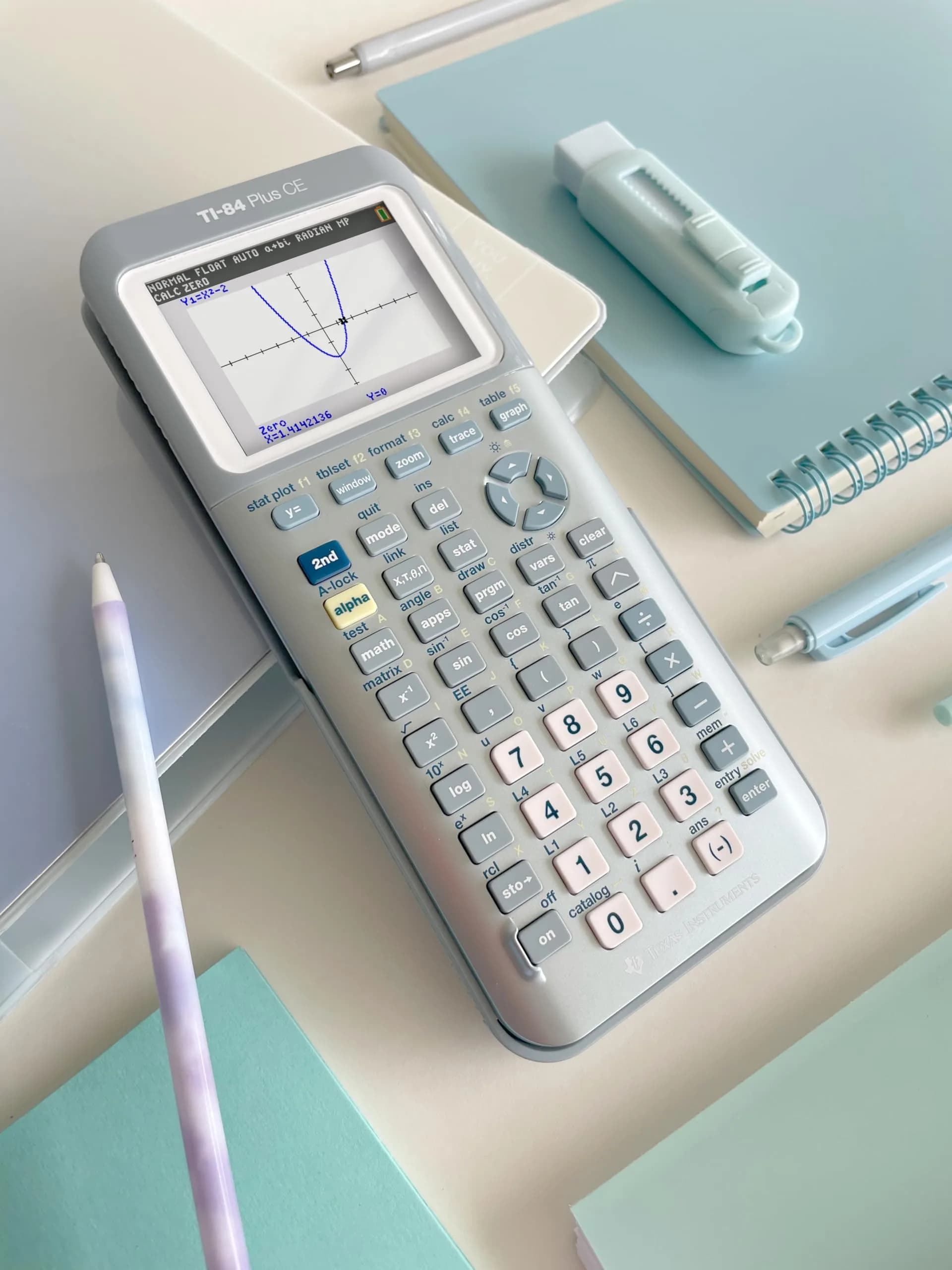 Texas Instruments TI-84 Plus CE Graphing Calculator, Small Fractal Frost | High-Resolution Backlit Display - view 7