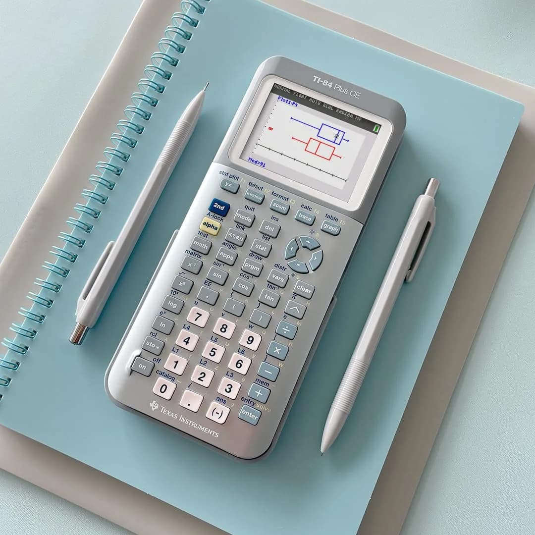 Texas Instruments TI-84 Plus CE Graphing Calculator, Small Fractal Frost | High-Resolution Backlit Display - view 8