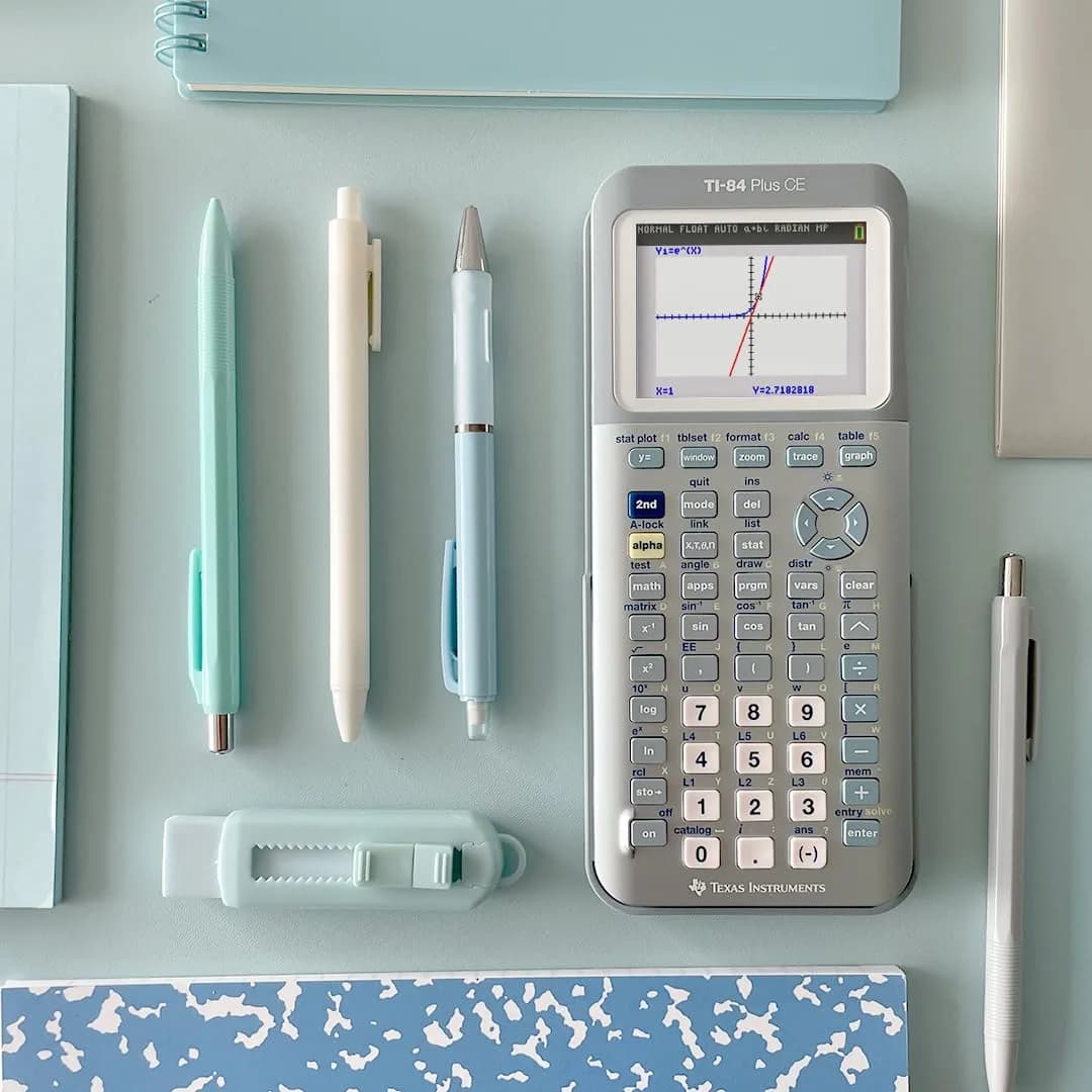 Texas Instruments TI-84 Plus CE Graphing Calculator, Small Fractal Frost | High-Resolution Backlit Display - view 9
