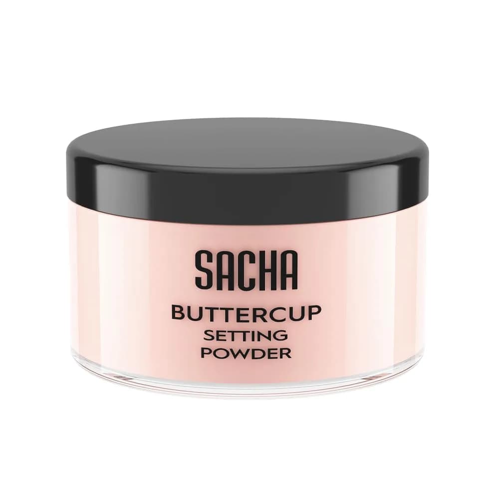 Sacha Buttercup Rosé Setting Powder 1.75 oz | All Skin Tones, Long-Wear Matte Finish — Rosé