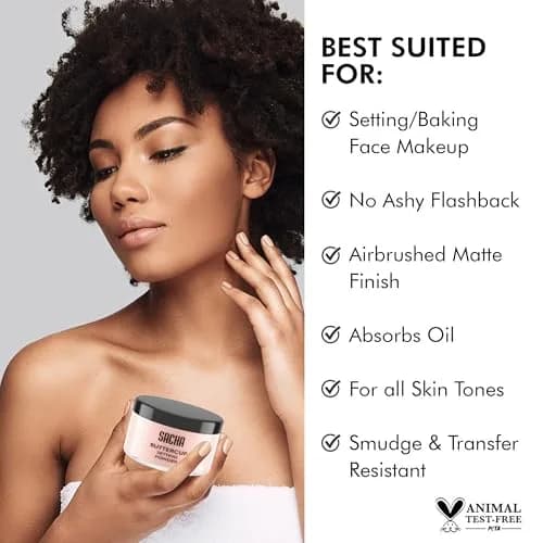 Sacha Buttercup Rosé Setting Powder 1.75 oz | All Skin Tones, Long-Wear Matte Finish thumbnail 3