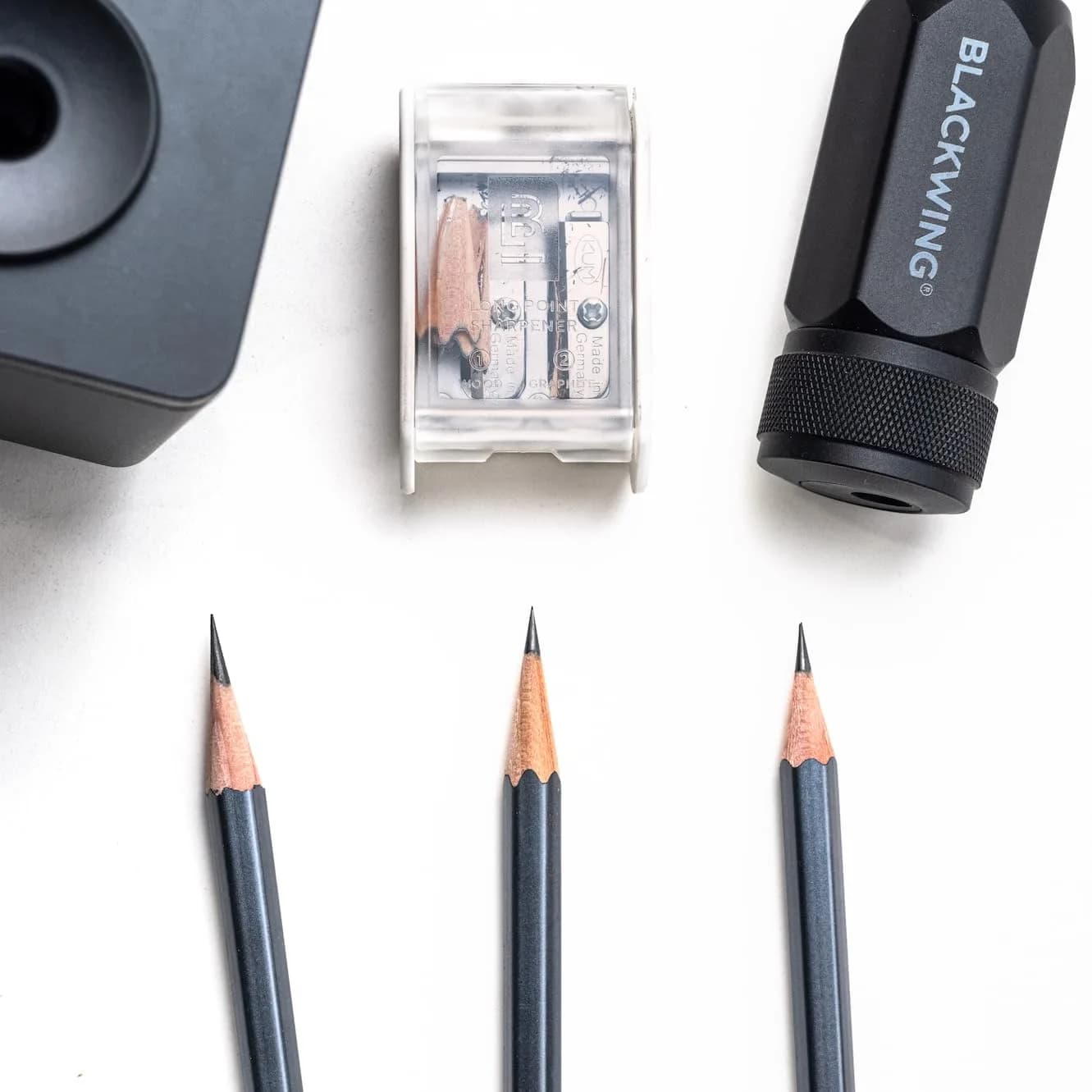 Blackwing One-Step Long Point Pencil Sharpener Grey | German Steel Blade, Machined Aluminum Body - view 7