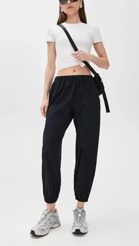 Splits59 Megan Woven Nylon Joggers Black | Lightweight, Breathable & Moisture-Wicking Active Pants thumbnail 5