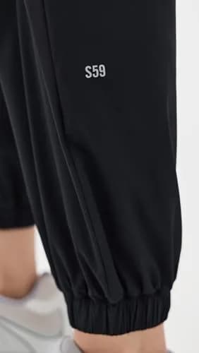 Splits59 Megan Woven Nylon Joggers Black | Lightweight, Breathable & Moisture-Wicking Active Pants thumbnail 6