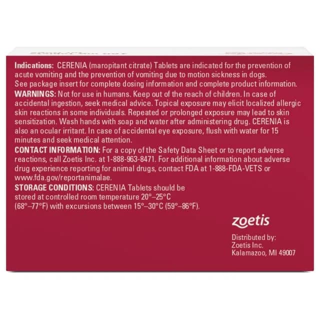Cerenia (maropitant citrate) for Dogs 160 mg | Prevents Vomiting & Motion Sickness thumbnail 3