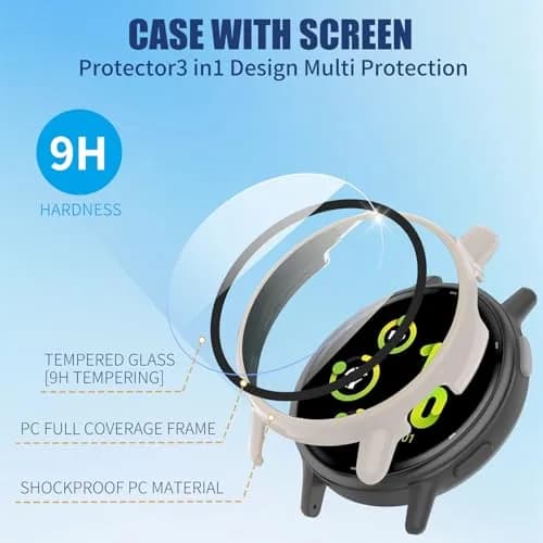 Kimiyaki Full Coverage Case with Tempered Glass for Garmin vivoactive 5 | Beige thumbnail 3