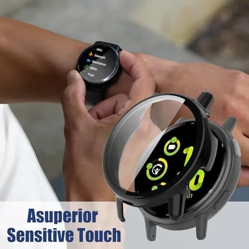 Kimiyaki Black Full Coverage Screen Protector Case for Garmin vivoactive 5 with Tempered Glass Film | 1 Pack thumbnail 7
