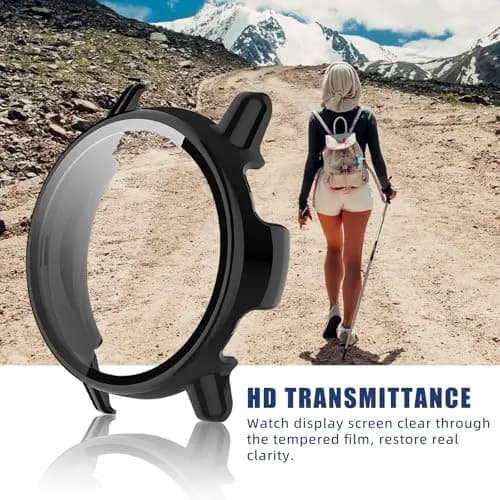 Kimiyaki Black Full Coverage Screen Protector Case for Garmin vivoactive 5 with Tempered Glass Film | 1 Pack thumbnail 8