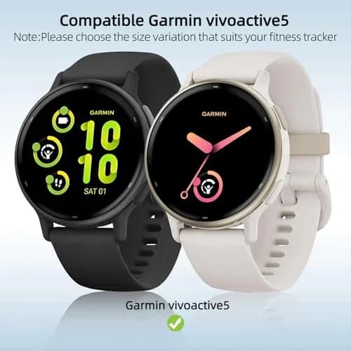 Kimiyaki Black Full Coverage Screen Protector Case for Garmin vivoactive 5 with Tempered Glass Film | 1 Pack thumbnail 2