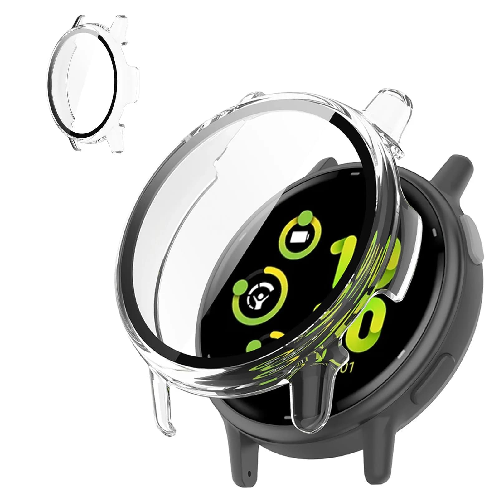 Kimiyaki Full Coverage Screen Protector Case for Garmin vivoactive 5 with Tempered Glass Film | Clear — Clear
