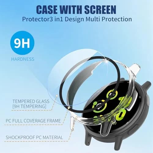 Kimiyaki Full Coverage Screen Protector Case for Garmin vivoactive 5 with Tempered Glass Film | Clear thumbnail 3