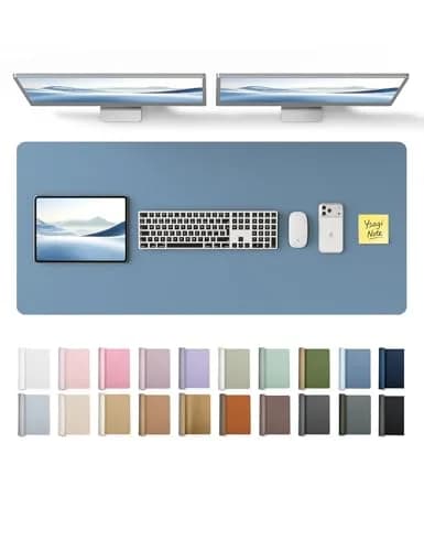 YSAGi Leather Desk Pad Protector 119cm x 43cm (47" x 17") | Protects Desks, Doubles as Large Mouse Pad thumbnail 1