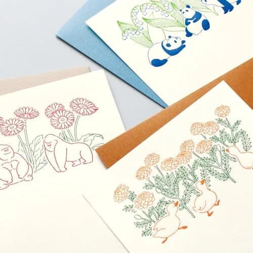 エルコミューン LTS-107 Petit et Grand Gorilla Letter Set | Unique Typography Texture, 6 Sheets & Envelopes, 5.0 x 5.6 inches thumbnail 3