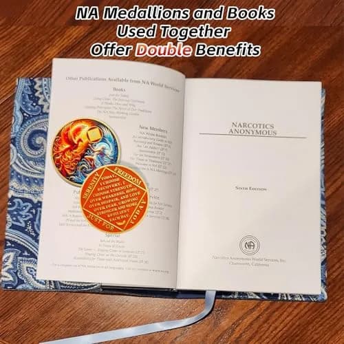 IELCJJ Phoenix Fairy 4 Year Na Medallions | Sun & Moon Sobriety Coin, 1.37" Diameter, Gold Plated, Recovery Milestone thumbnail 5