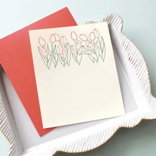 エルコミューン LTS-103 Petit et Grand Duck Letter Set | Unique Typography Texture, Thin Striped Envelopes, 6 Sheets, 3 Envelopes, Address Labels thumbnail 6